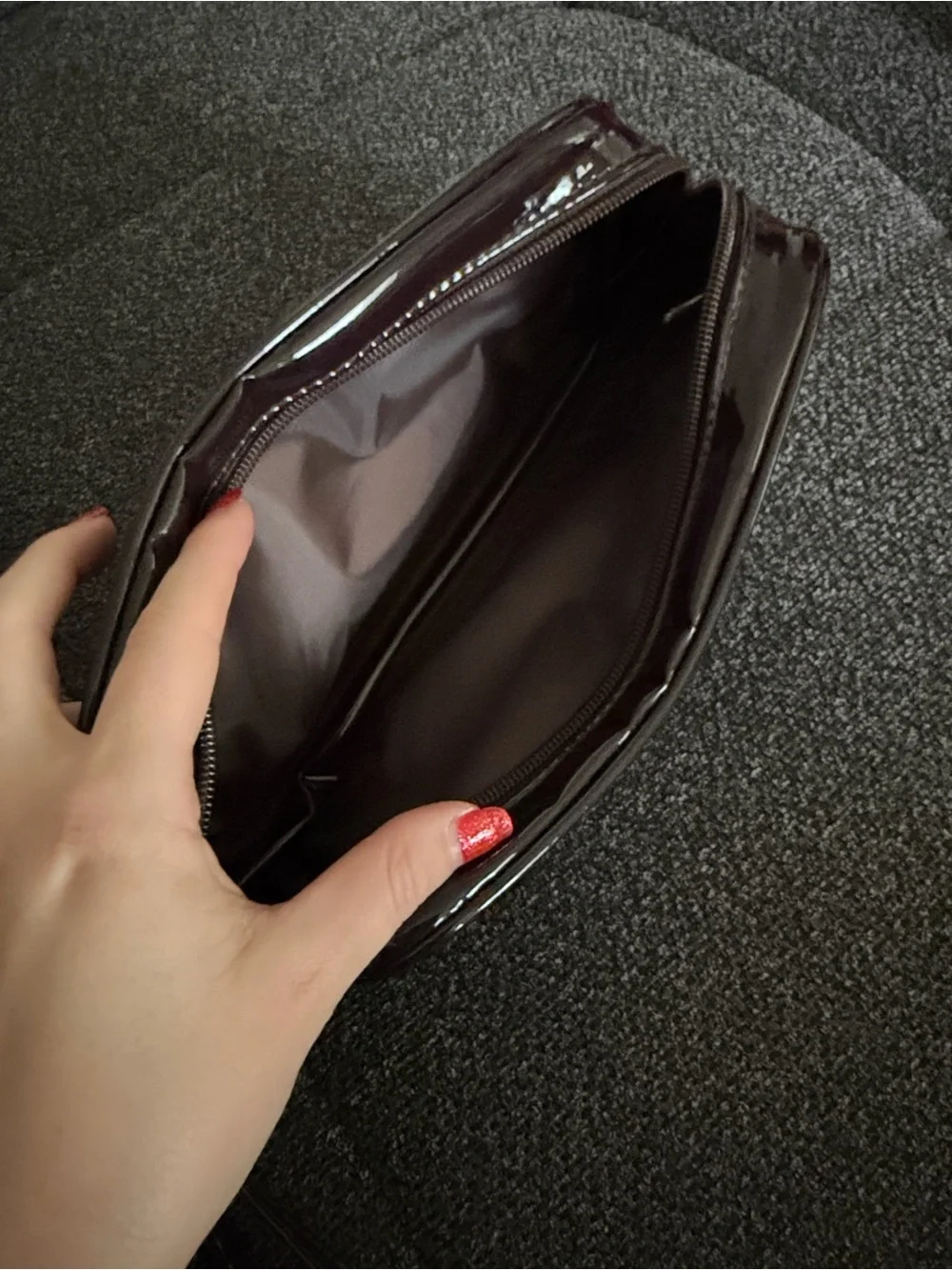 Brown Paisley Floral Suede Wristlet Clutch